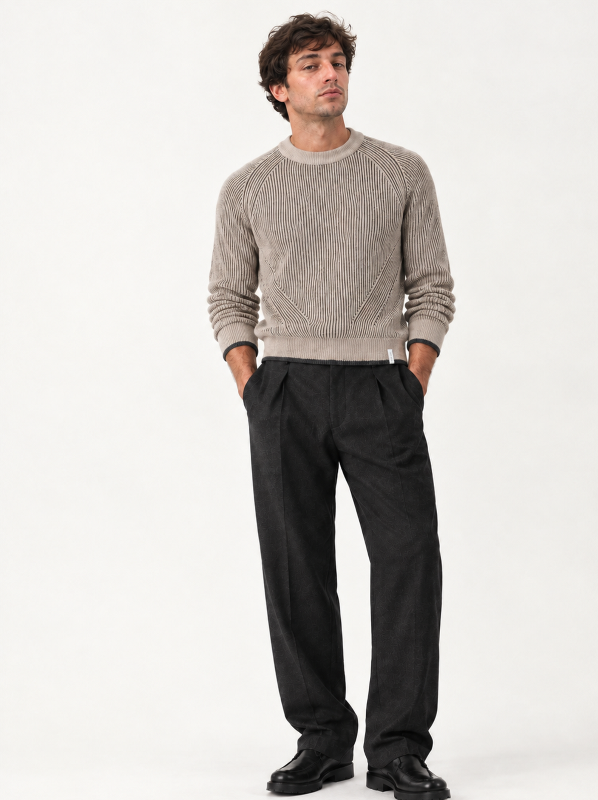 Pull Ubac homme noir et beige - PIPOLAKI