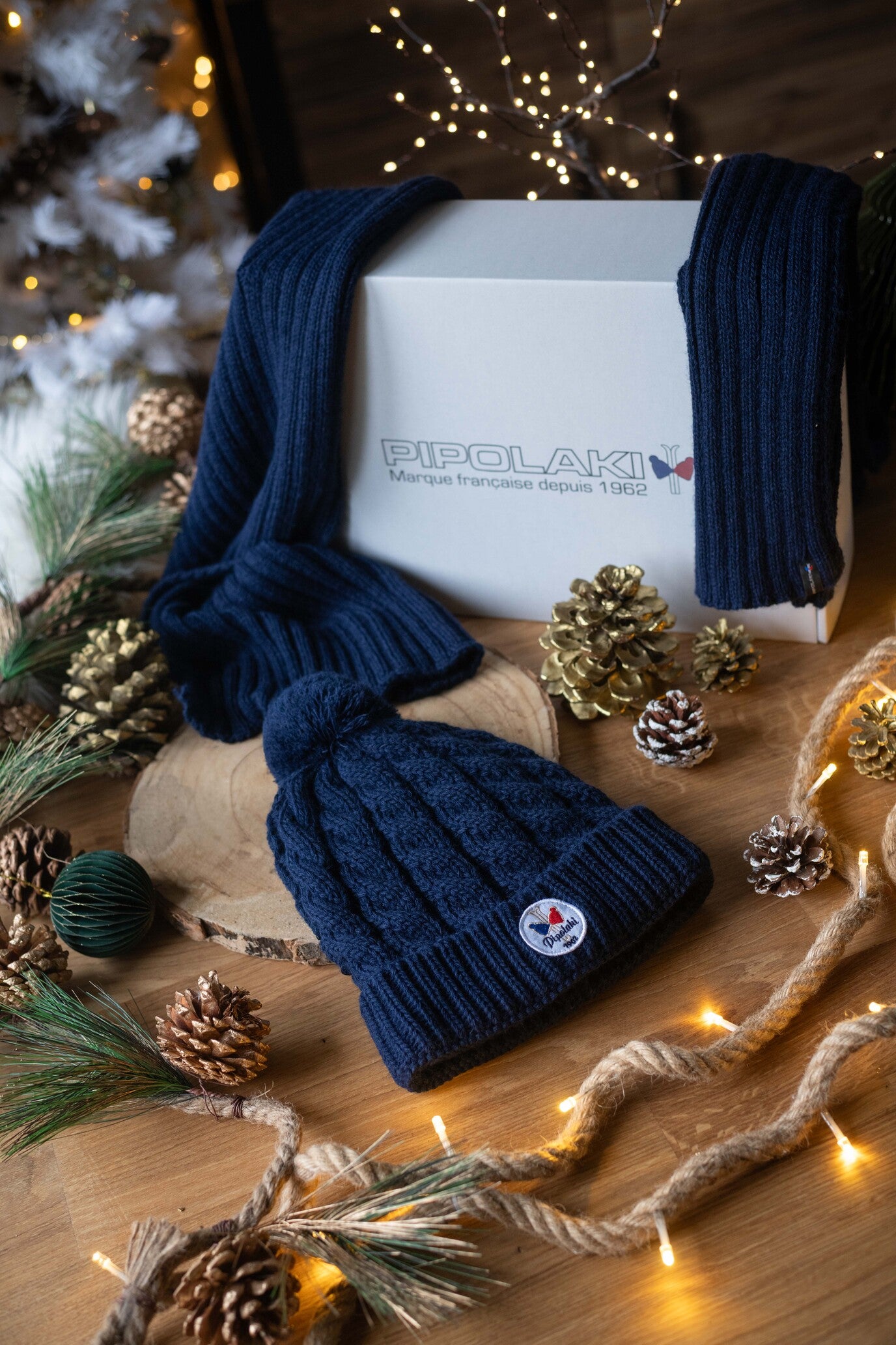 Coffret cadeaux Bonnet GSTAAD X Echarpe Pervenche