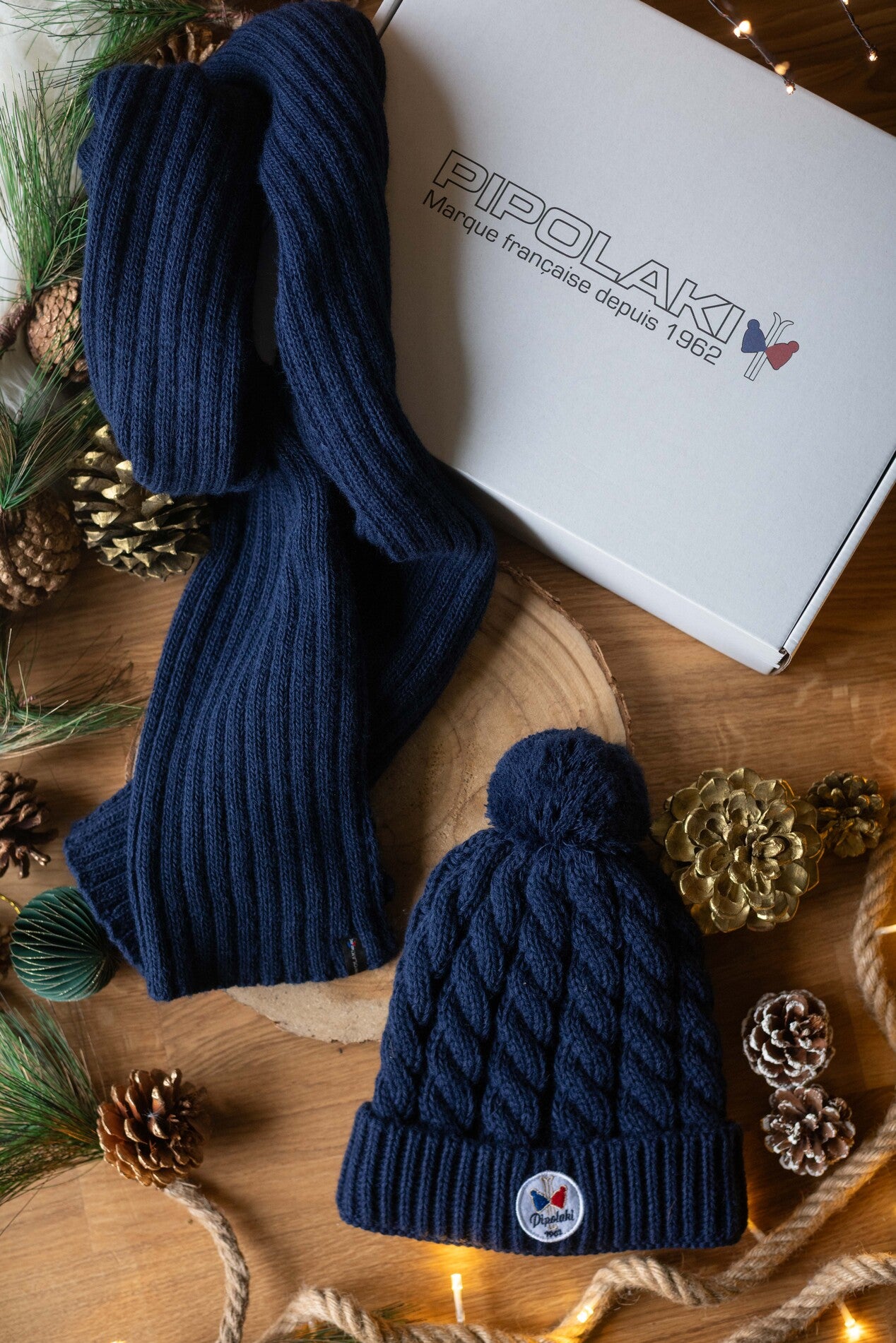 Coffret cadeaux Bonnet GSTAAD X Echarpe Pervenche