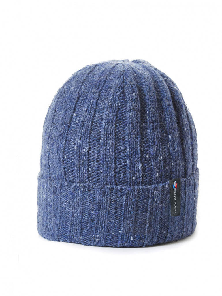 Bonnet Pavel indigo en maille moulinée, style docker - Pipolaki